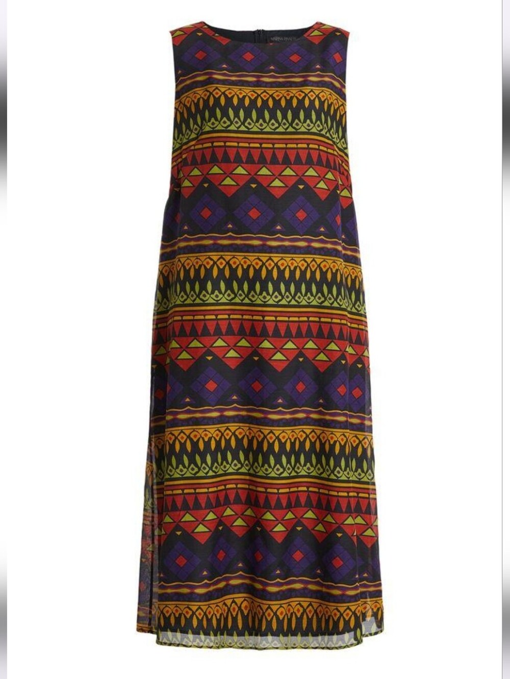 Marina Rinaldi "DESTO" Cotton‎ And Silk Colorful Maxi Dress Size 24W (33R) NWT
